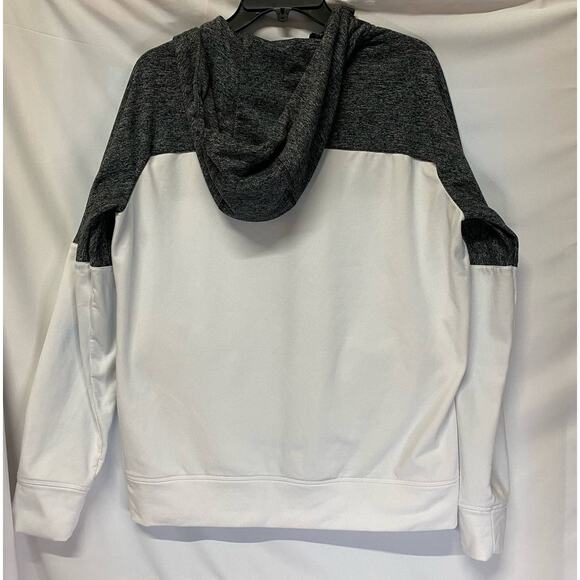American Eagle Sweat Jacket with Hood Woman's Sz M White & Gray Zip Up - Picture 2 of 8
